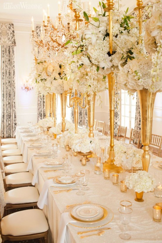 GLAMOROUS GOLD AND IVORY WEDDING THEME  Ivory wedding decor