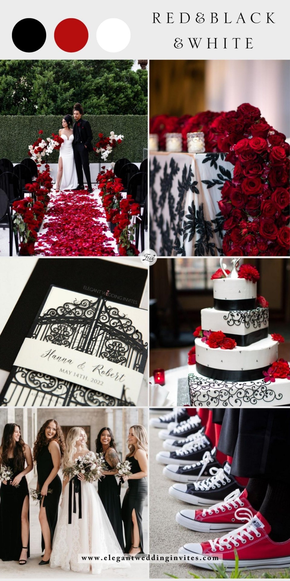 Gorgeous Red & Black Wedding Color Ideas For Fall or Winter
