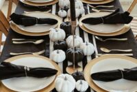 Horton Lane  Glam Black & White Thanksgiving Tablescape  Black
