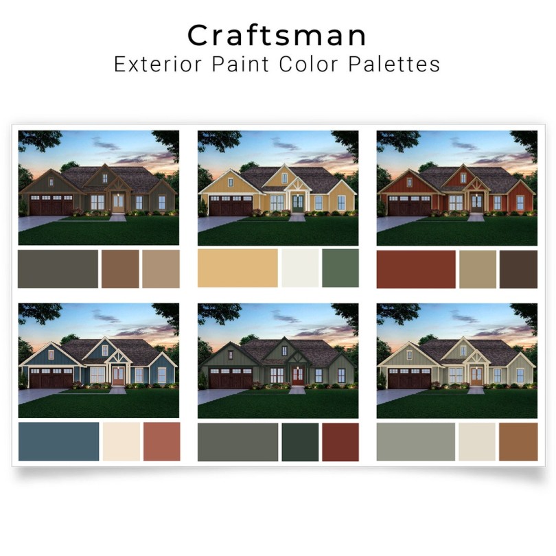 Craftsman Exterior Paint Color Palettes Exterior House Paint Colors - Etsy  Canada